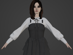 Japanese Girl Schoolgirl Realistic Character Modèle 3D