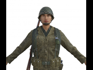 World War Soldier Realistic Character 3D Model