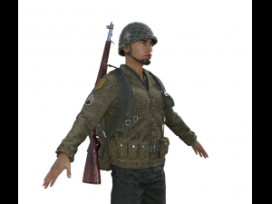 World War Soldier Realistic Character Modello 3D