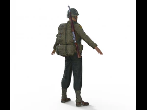 World War Soldier Realistic Character 3D Model