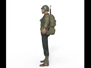 World War Soldier Realistic Character 3D Model