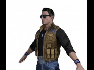 Johnny Cage Realistic Character Modelo 3D