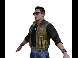 Johnny Cage Realistic Character 3D Model