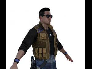 Johnny Cage Realistic Character 3D Model
