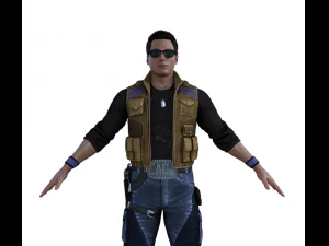 Johnny Cage Realistic Character 3D Model
