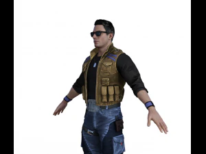Johnny Cage Realistic Character 3D Model