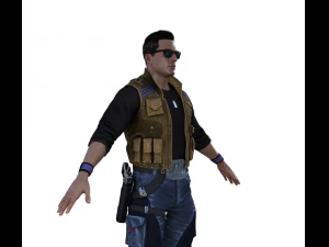 Johnny Cage Realistic Character 3D Model