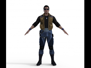 Johnny Cage Realistic Character Modelo 3D