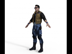 Johnny Cage Realistic Character Modelo 3D