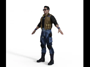 Johnny Cage Realistic Character 3D Model