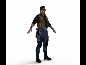 Johnny Cage Realistic Character Modelo 3D