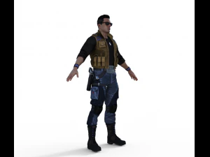 Johnny Cage Realistic Character 3D Model