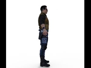 Johnny Cage Realistic Character Modelo 3D