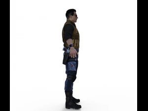 Johnny Cage Realistic Character 3D Model