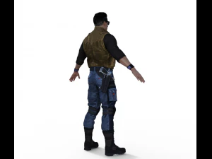 Johnny Cage Realistic Character 3D Model