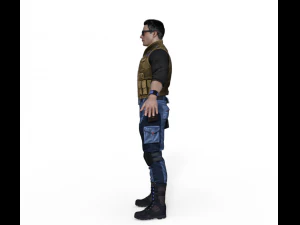 Johnny Cage Realistic Character 3D Model
