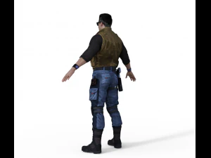 Johnny Cage Realistic Character 3D Model