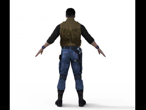 Johnny Cage Realistic Character 3D Model