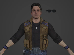 Johnny Cage Realistic Character 3D Model