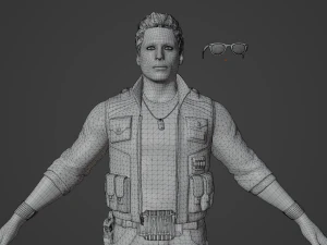 Johnny Cage Realistic Character 3D Model