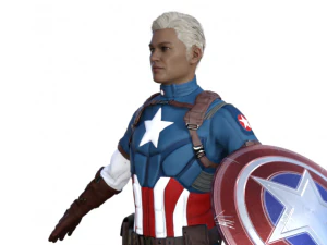Captain America Realistic Character 3D Model