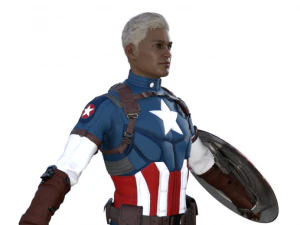Captain America Realistic Character 3D Model