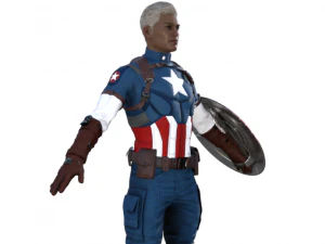 Captain America Realistic Character 3D Model