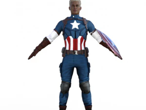 Captain America Realistic Character 3D Model