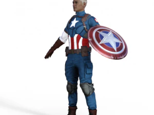 Captain America Realistic Character 3D Model