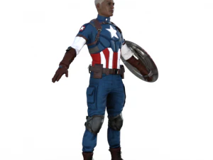 Captain America Realistic Character 3D Model