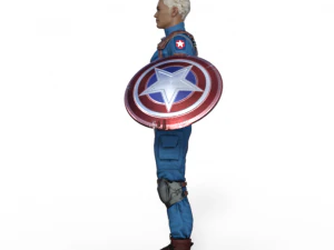 Captain America Realistic Character 3D Model