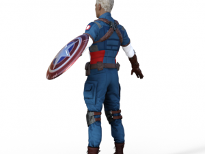 Captain America Realistic Character Modello 3D
