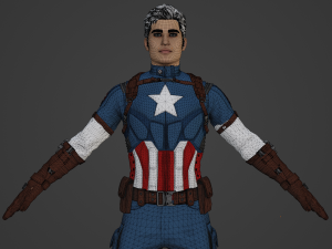 Captain America Realistic Character Modello 3D