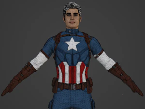 Captain America Realistic Character 3D Model