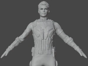 Captain America Realistic Character 3D Model