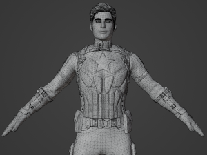 Captain America Realistic Character Modello 3D
