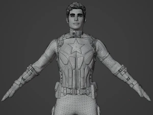 Captain America Realistic Character 3D Model