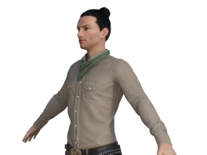 Man in Western Outfit Realistic Character Model 3D