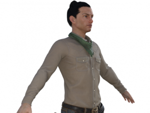Man in Western Outfit Realistic Character Model 3D