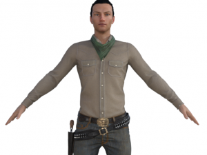 Man in Western Outfit Realistic Character Model 3D