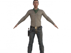 Man in Western Outfit Realistic Character Model 3D