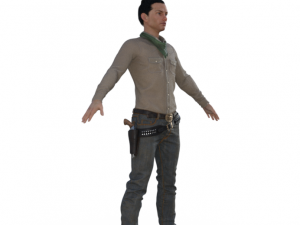 Man in Western Outfit Realistic Character Model 3D