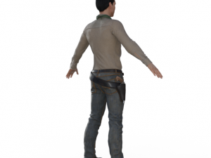 Man in Western Outfit Realistic Character Model 3D