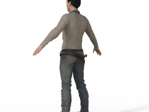 Man in Western Outfit Realistic Character Model 3D