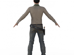 Man in Western Outfit Realistic Character Model 3D