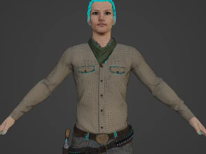 Man in Western Outfit Realistic Character 3D Model