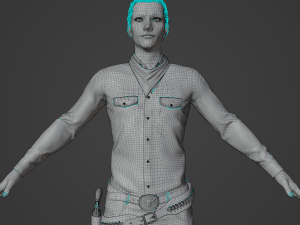 Man in Western Outfit Realistic Character Model 3D