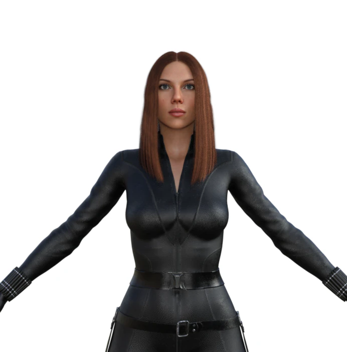 Black Widow Realistic Character 3D Model .c4d .max .obj .3ds .fbx .stl .blend 