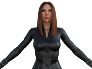 Black Widow Realistic Character Modelo 3D