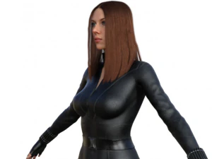 Black Widow Realistic Character 3D Model